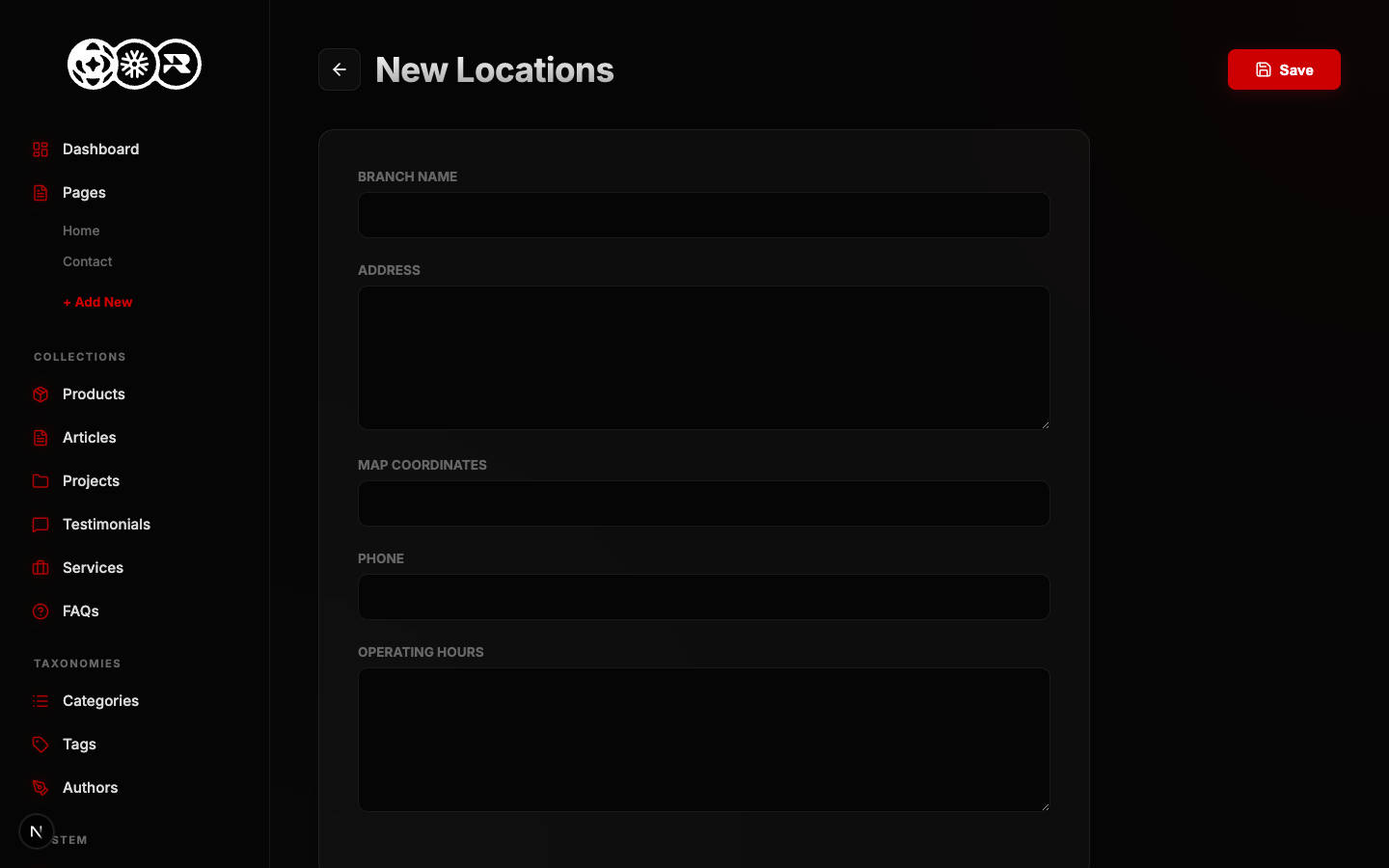 Editing Locations